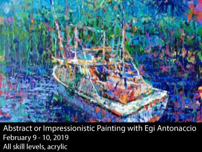 Abstract or Impressionistic Painting in Acrylic with Egi Antonaccio