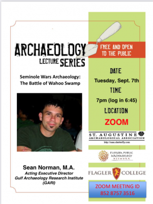 St. Augustine Archaeological Association Monthly Meeting