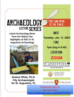 St Augustine Archaeological Association Monthly Meeting