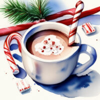 Kids Watercolor Workshop: Hot Cocoa and Candy Cane
