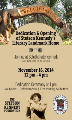 Dedication of Stetson Kennedy's Literary Landmark Home & Beluthahatchee Park